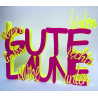 Gute Laune 3D Druck Schriftzug Motto Schild Aufsteller Neon